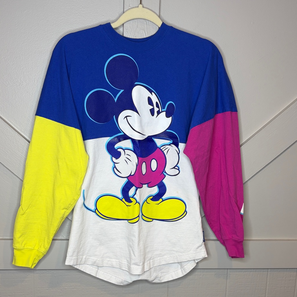 Walt Disney World Mickey Mouse Pie Eye Retro Color Block Spirit Jersey Parks